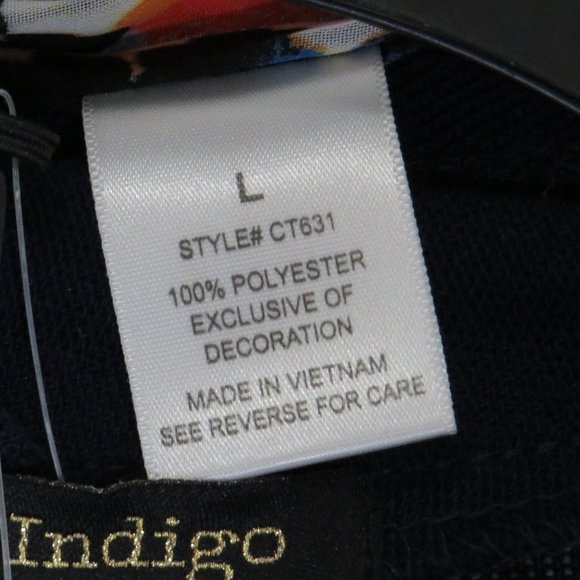 Always Indigo* Women's Long Tabbed Sleeve Boat Neck Scarf Cardigan/Blouse~ Large - Picture 5 of 11